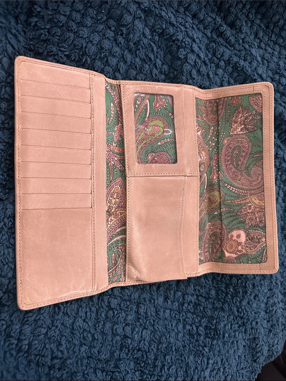 HOBO Pink Drawstring Pouch with Brown Cord